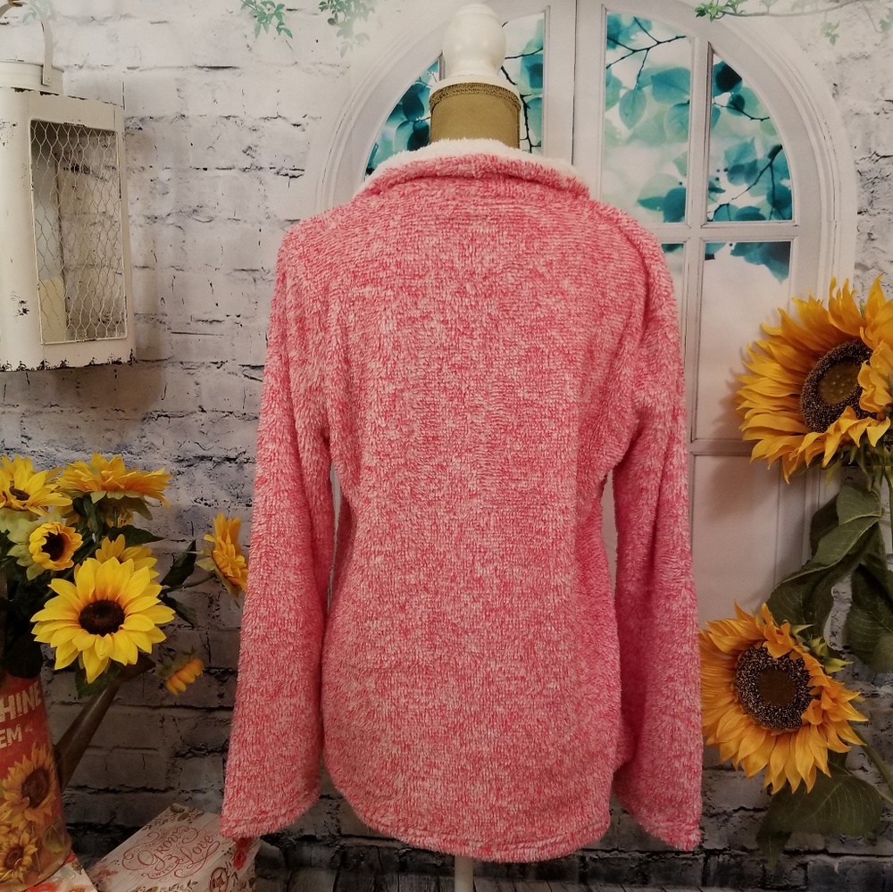 💖SALE! STRAWBERRY FROST LUSH FAUX SHERPA TOP L&XL - Picture 3 of 7